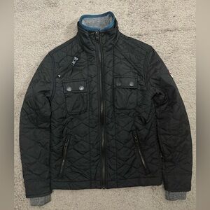Superdry Black Quilted Jacket Coat Small